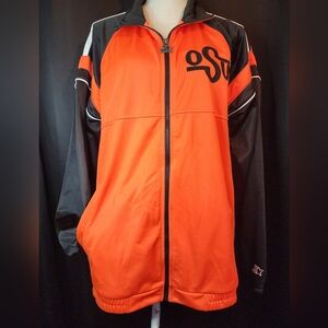 Starter Medium Orange and Black OSU Cowboys Track Jacket